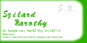 szilard marothy business card